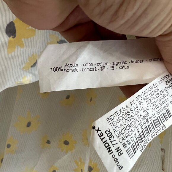 Zara Womens Sunflower Print Ruffle Layered Cropped Blouse Size Small - Picture 5 of 6